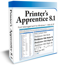 Printer's Apprentice 8.1 - Windows font manager screen shot