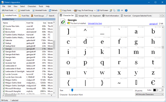 fonts manager windows