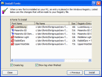 PA 7.5 Installing fonts, screen 2